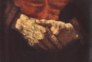 REMBRANDT Harmenszoon van Rijn Portrait of an Old Man in Red (detail) oil